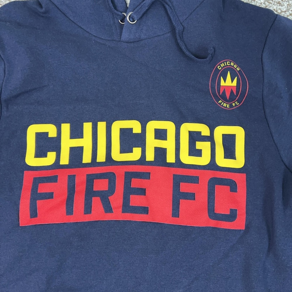 Chicago Fire FC Sweatshirt Mens Small Blue MLS Soccer Fanatics Hoodie Fleece - Picture 2 of 10